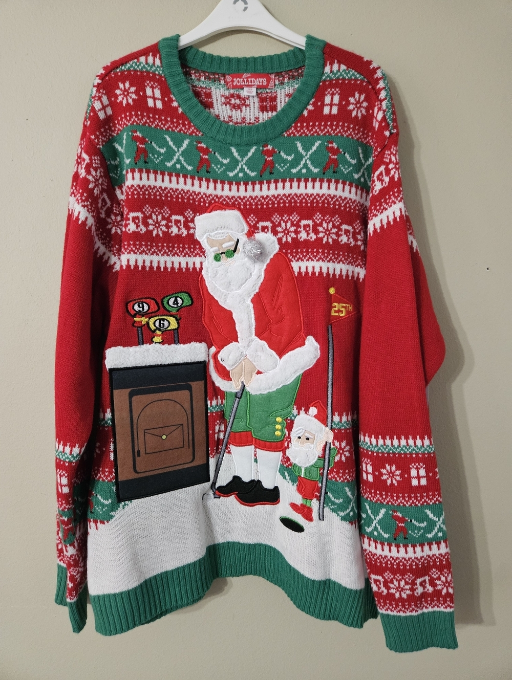 NWT! Jollidays Ugly Christmas Golf Sweater 3XL